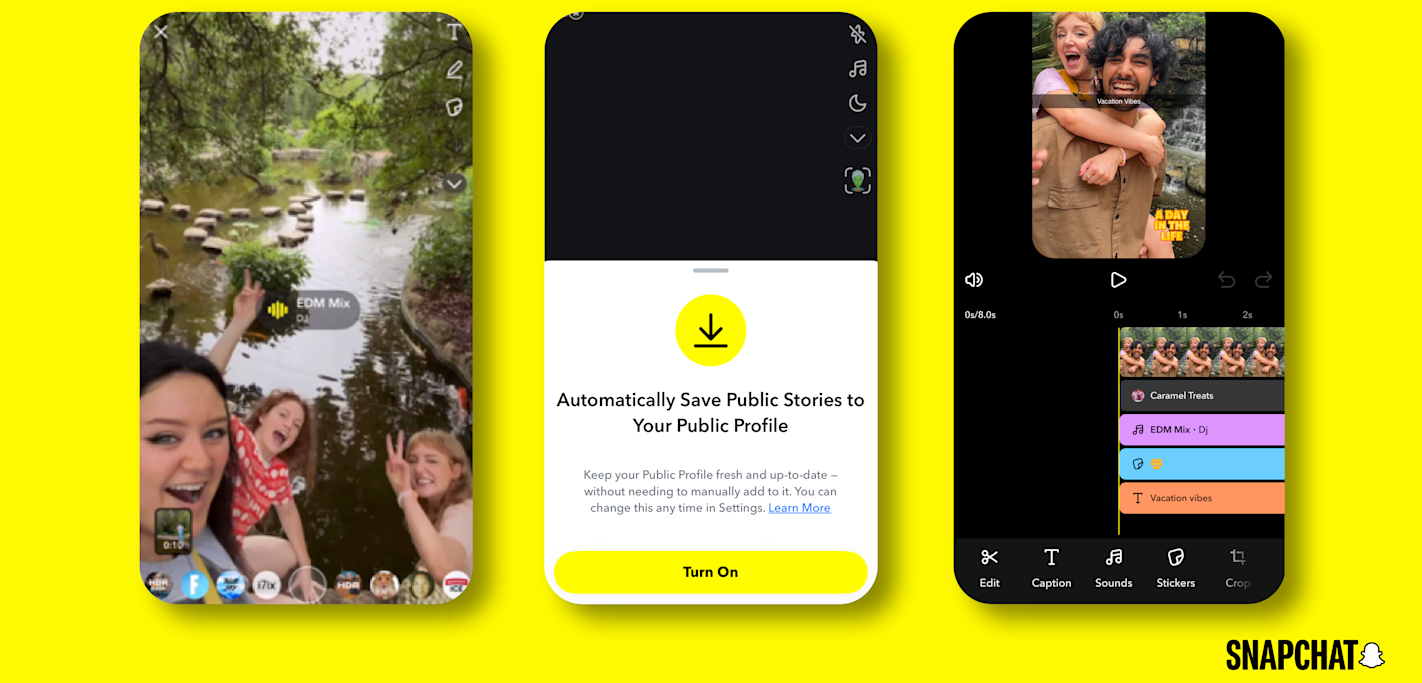 Snapchat launched the Time Axis Editor, plus competition with Instagram and TikTok